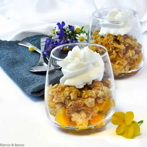 Peach Crisp with Bourbon and Vanilla
