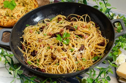 Pancetta, Anchovy & Sundried Tomato Spaghetti