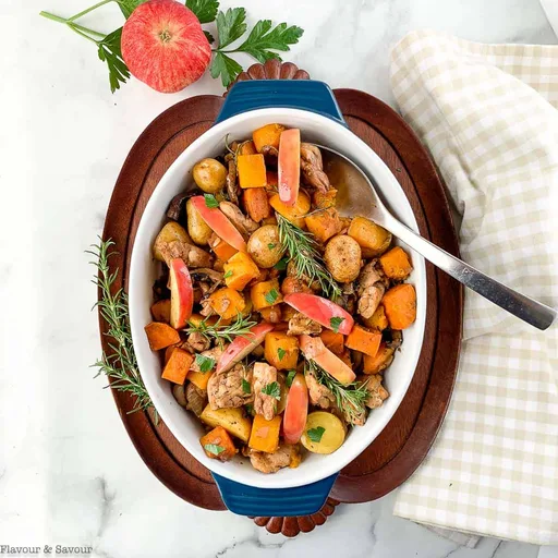 Harvest Chicken with Bacon, Apples and Rosemary