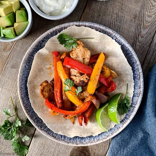 Fajitas de pollo en freidora de aire