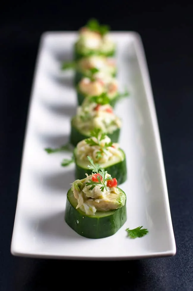 Crab-Stuffed Cucumber Cups