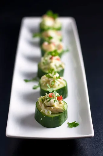 Crab-Stuffed Cucumber Cups