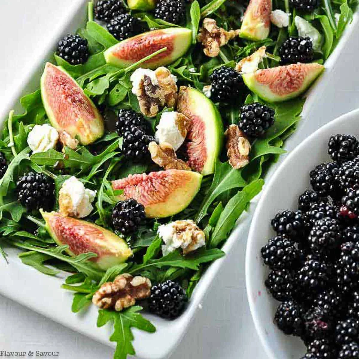 Fresh Fig Arugula Salad with Blackberries