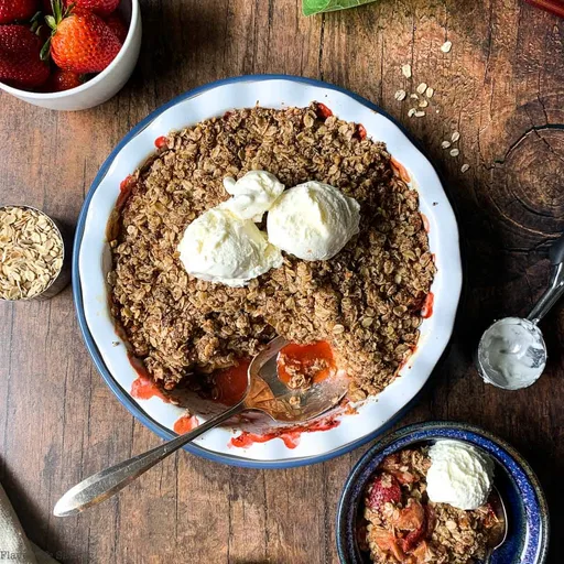 Gluten-free Gran Marnier Strawberry Rhubarb Crisp