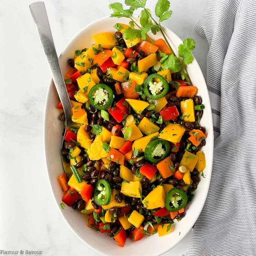 Mango Black Bean Salad with Lemon Lime Vinaigrette