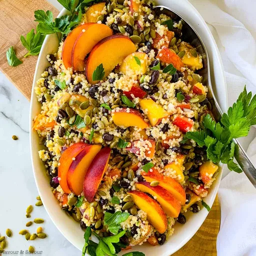 Quinoa Black Bean Salad with Peaches