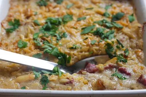 Cheesy Baked Grits with Ham