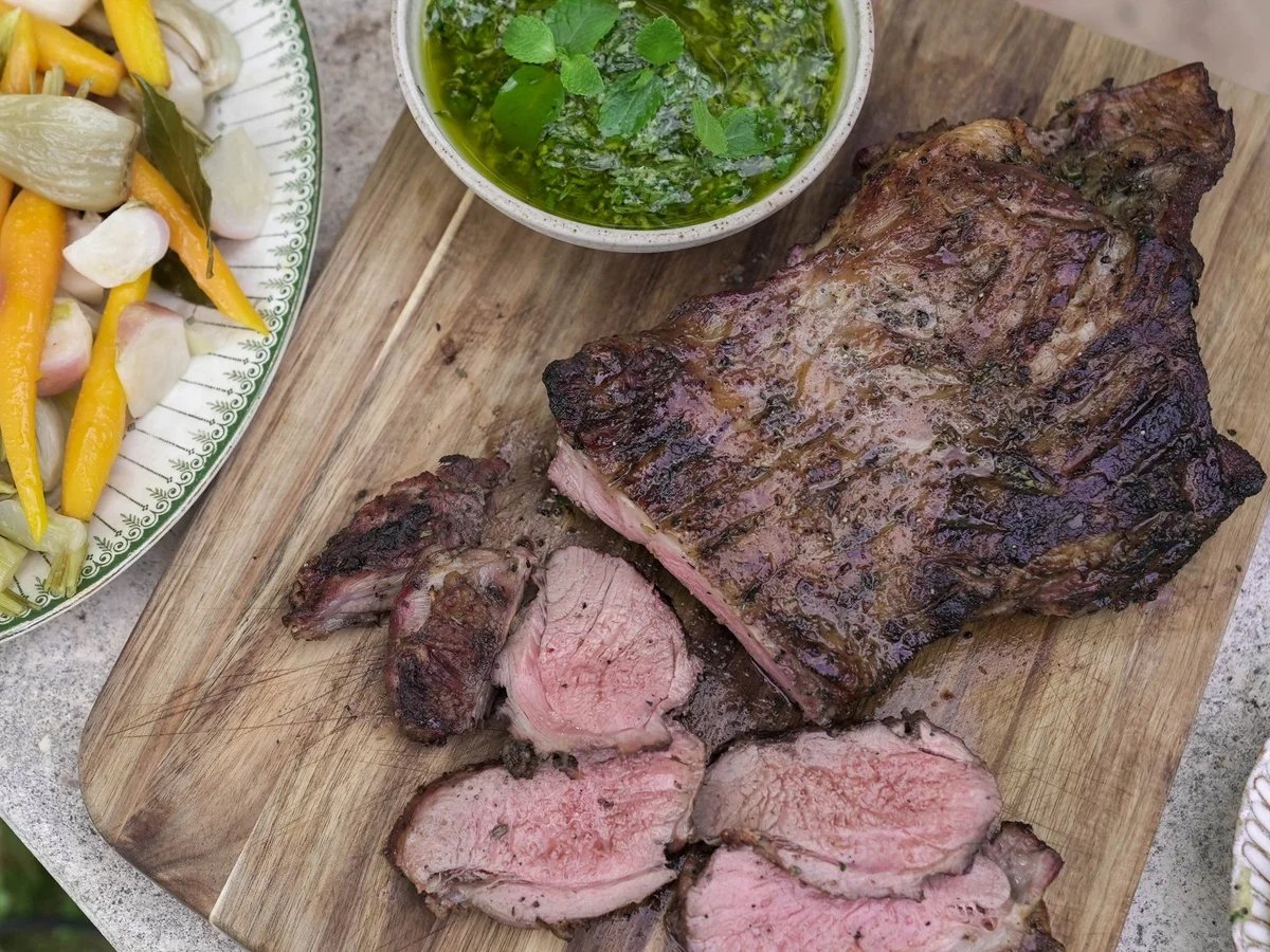 Michel Roux's BBQ'd Butterflied Leg Of Lamb
