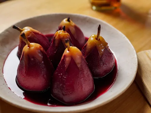 Peras al vino tinto de Michel Roux