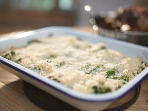 Gratín de brócoli con queso de Tom Kerridge