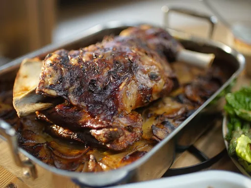 Cordero asado a fuego lento con patatas boulangère de Tom Kerridge