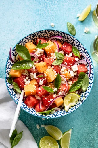 15-Minute Melon Salad with Feta and Basil