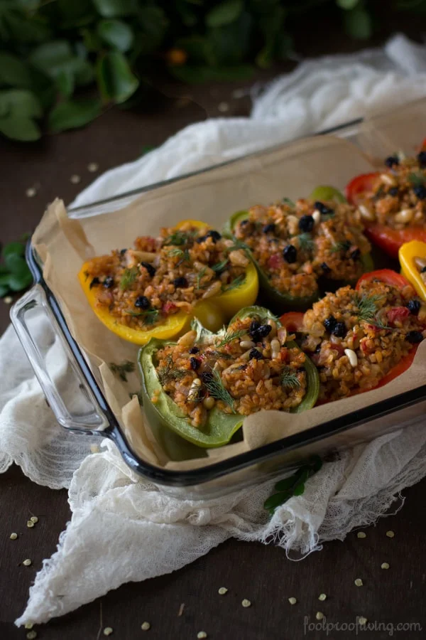 Middle Eastern Inspired Stuffed Peppers {Vegan}