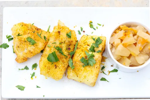 Pan Fried Cod with Curry Crust