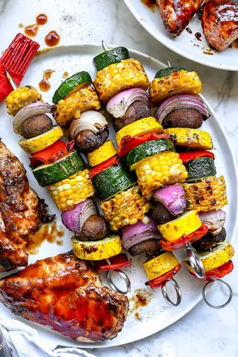 Receta de brochetas de verduras a la parrilla