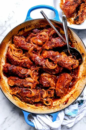 Receta de costillas de cerdo estilo campestre al horno con barbacoa