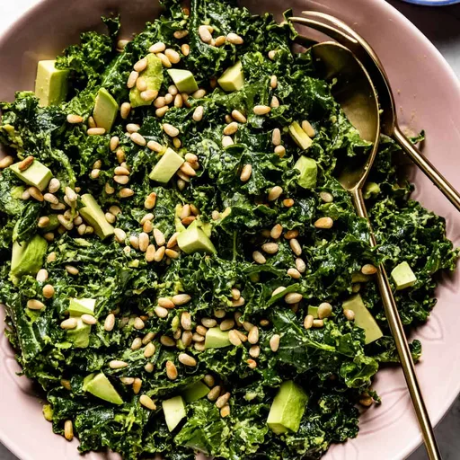 Receta de ensalada de col rizada y aguacate