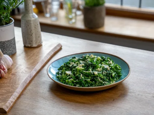 Col rizada y espinacas a la crema de Tom Kerridge