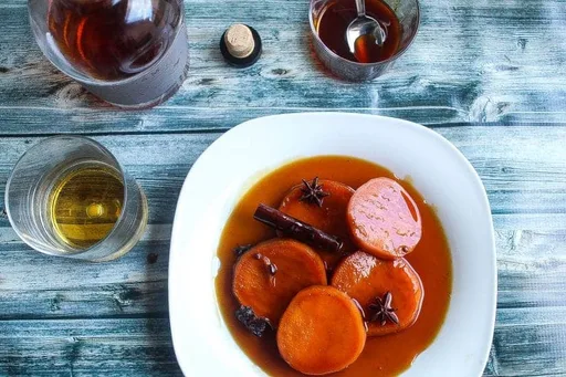 Mexican Style Candied Sweet Potato Recipe (camote enmielado) with Piloncillo Sauce