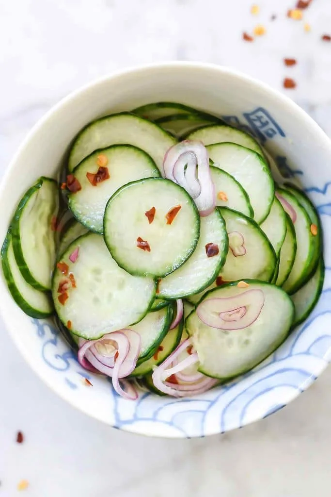 Sweet and Sour Asian Pickled Cucumbers Recipe
