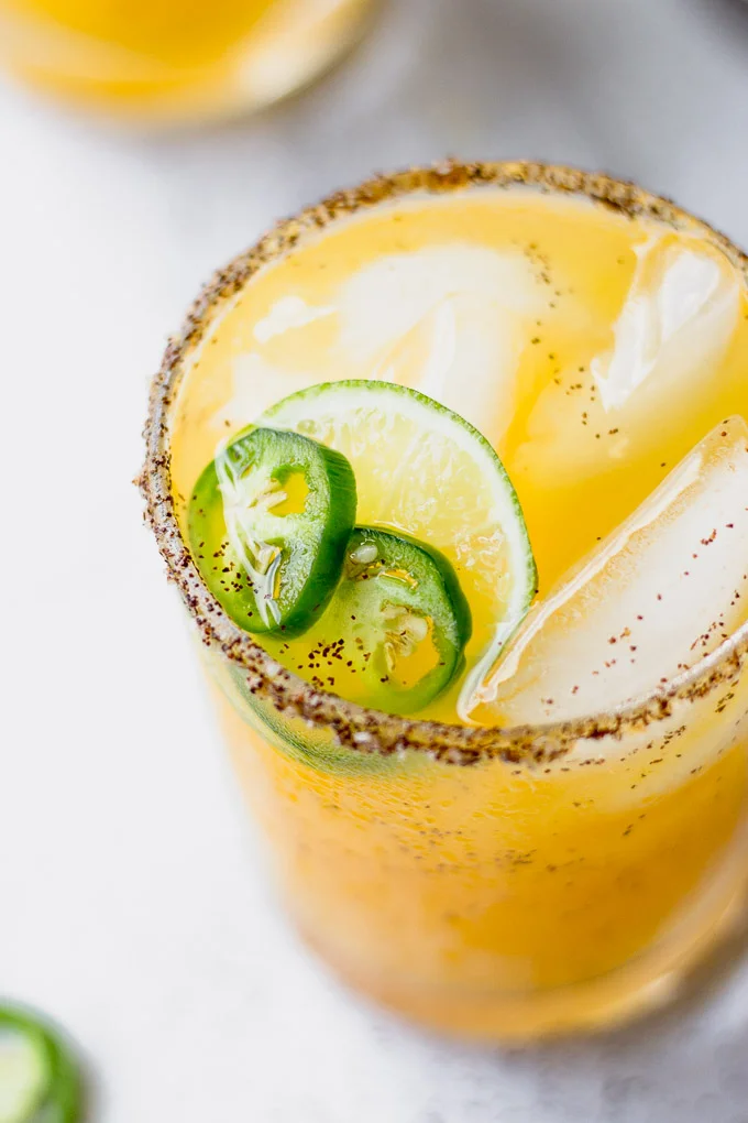 Spicy Mango Margarita on the Rocks