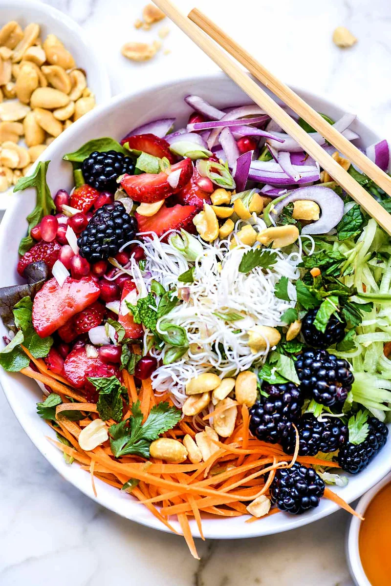 Vietnamese Rice Noodle Salad with Berries