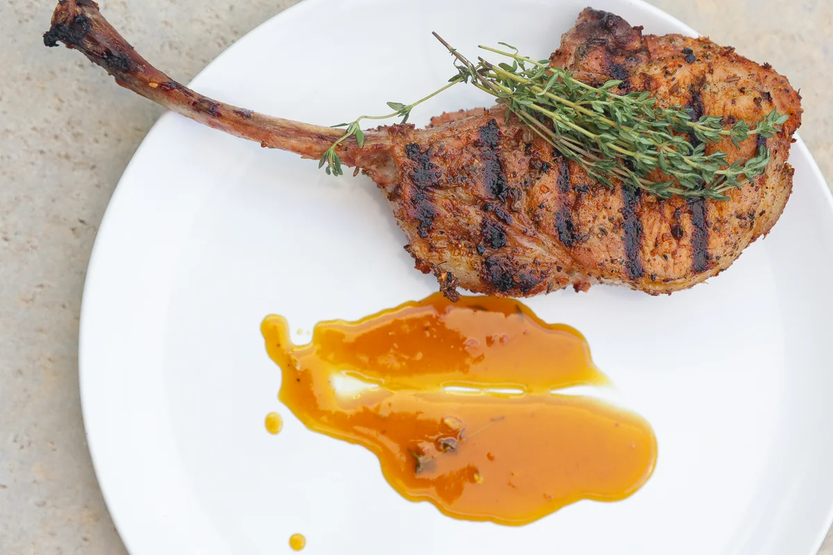 Grilled Tomahawk Pork Chops