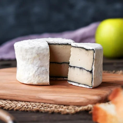 Queso tipo camembert vegano curado con ceniza