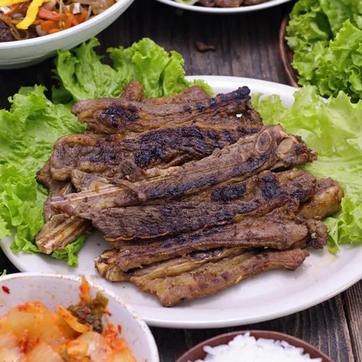 Galbi de ternera (costillas coreanas a la barbacoa)
