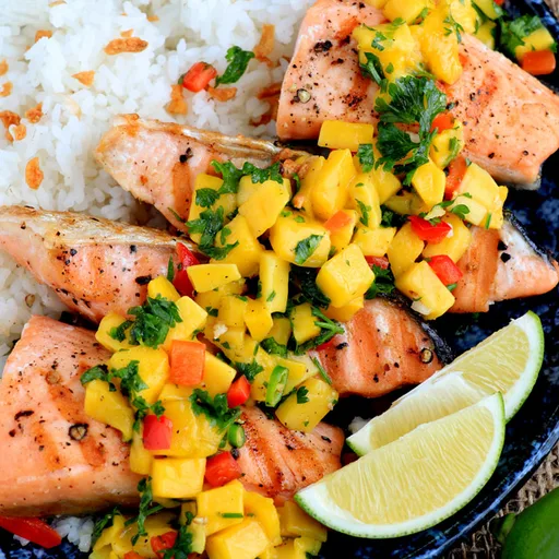 Salmón con salsa de mango