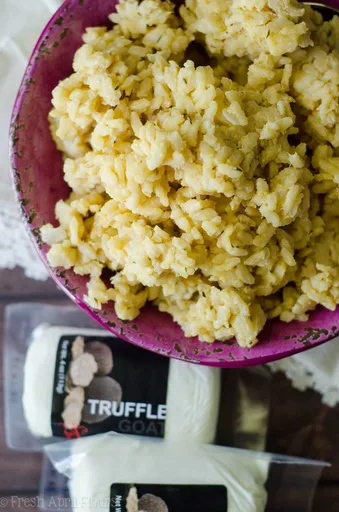 Risotto de queso de cabra y trufa