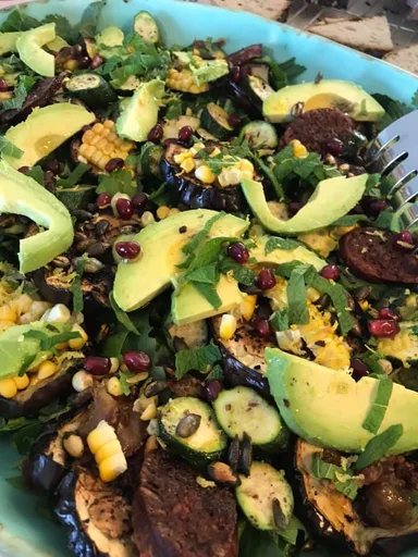 Aubergine and Mielie Salad