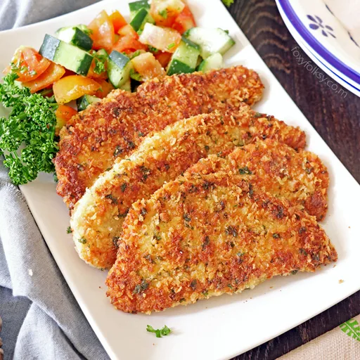 Pollo con costra de parmesano