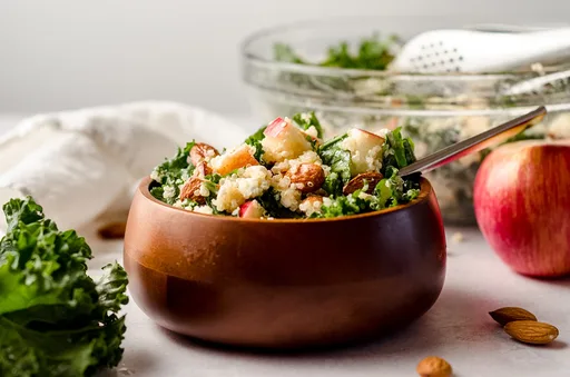Apple, Quinoa, and Almond Kale Salad