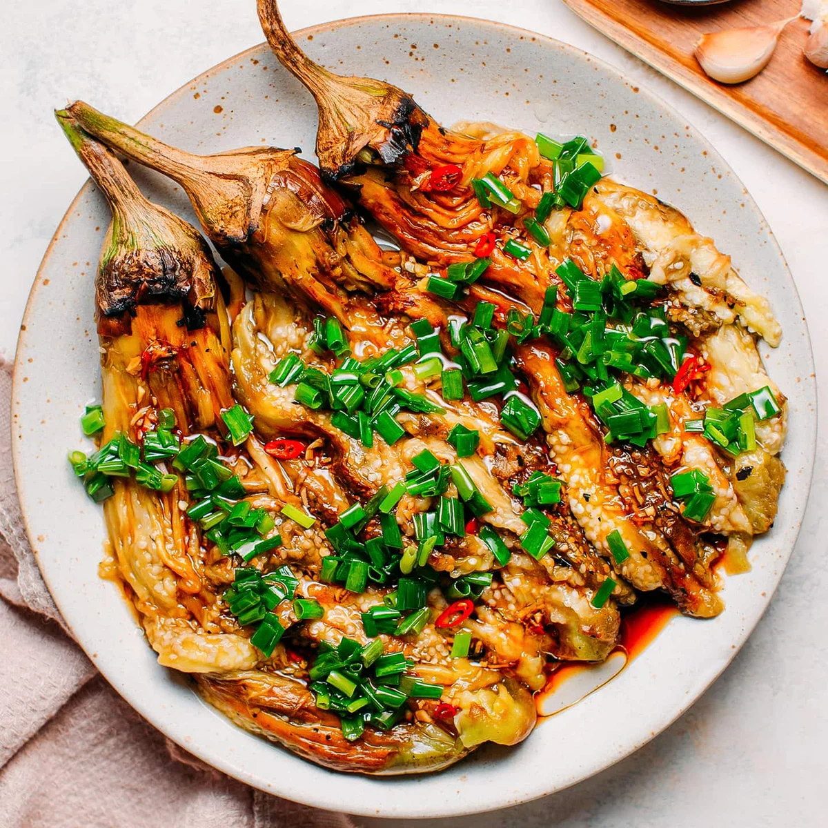 Grilled Eggplant with Green Onions