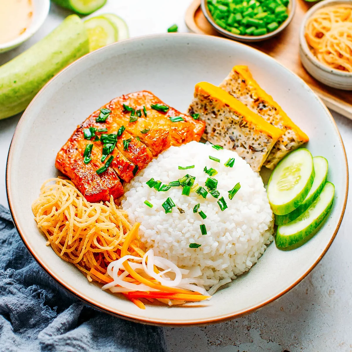 Vietnamese Broken Rice (Cơm Tấm Chay)