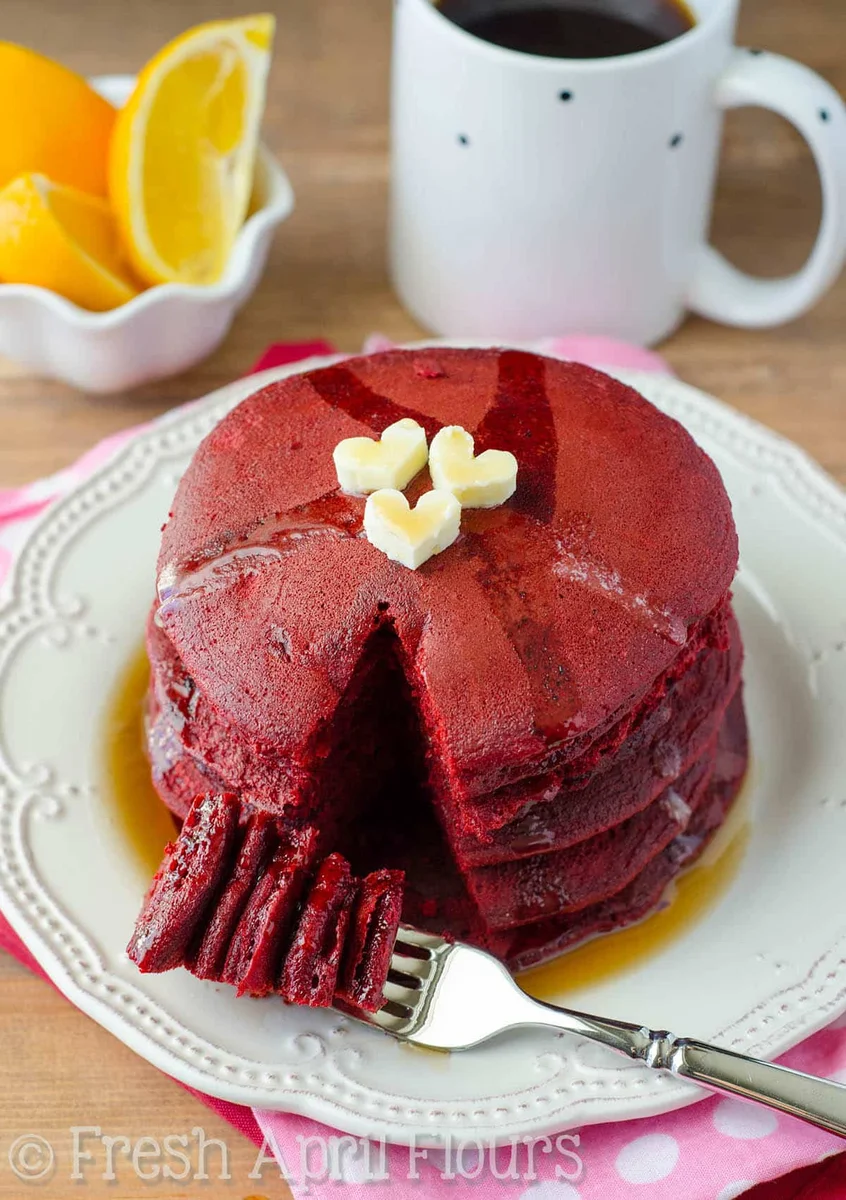 Red Velvet Pancakes Recipe (Made With Cake Mix)