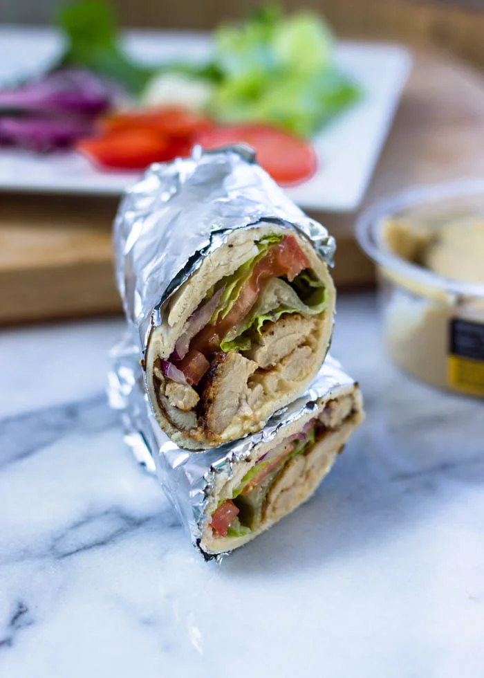 Hummus and chicken Wraps (Quick, Healthy, Adaptable)