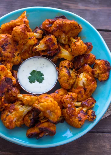 Alitas de Coliflor Estilo Buffalo al Horno