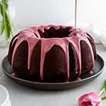 Chocolate Bundt Cake with Ruby Chocolate Glaze