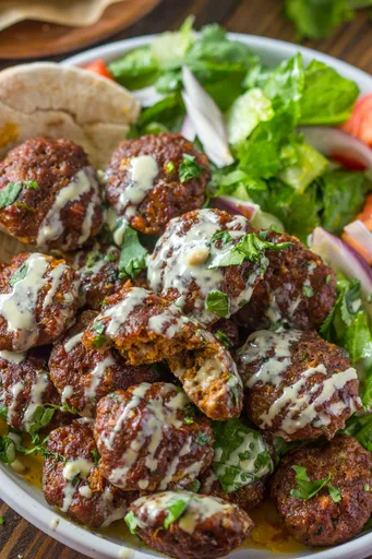Easy Baked Kofta Patties with Tahini Sauce