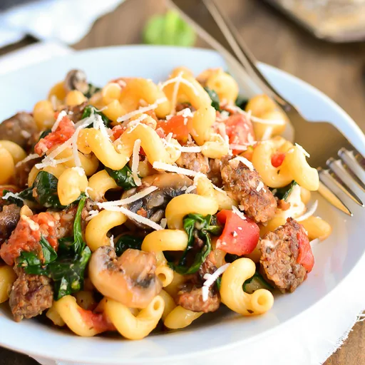 Asiago, Spinach, and Sausage Cavatappi
