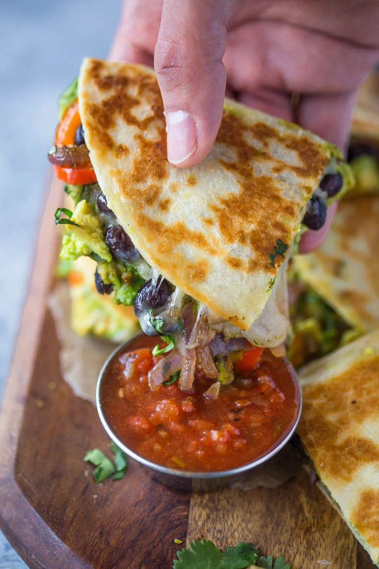 Avocado Black Bean Quesadillas