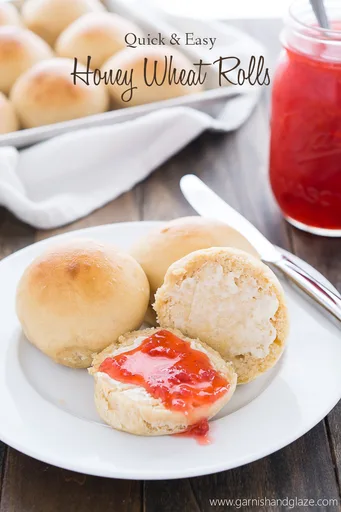 Quick and Easy Honey Wheat Rolls