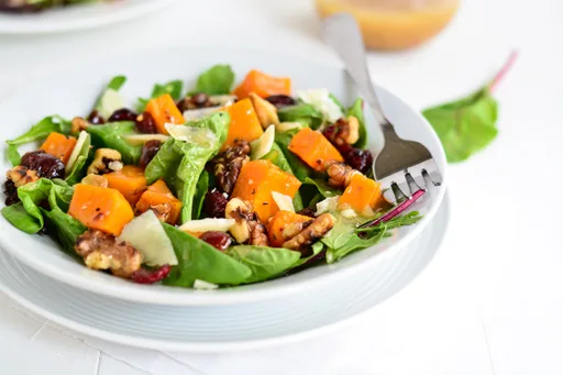 Roasted Butternut Squash Salad with Warm Apple Cider Vinaigrette