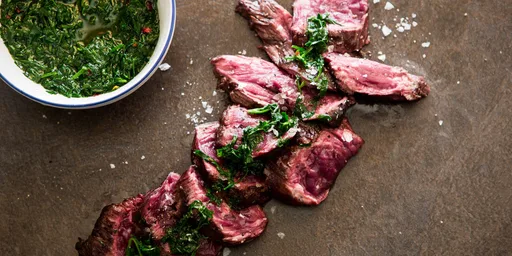 Onglet steak with herbs