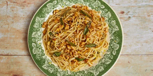 Brown butter, lemon and walnut pasta
