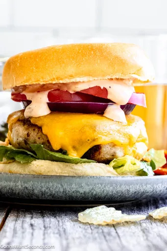 Hamburguesas de pollo jugosas