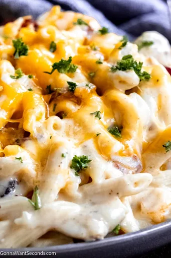 Penne con pollo cremoso