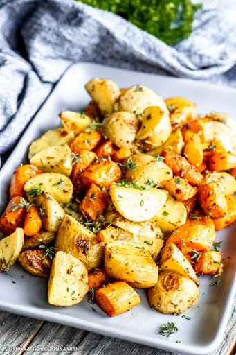 Patatas y zanahorias asadas